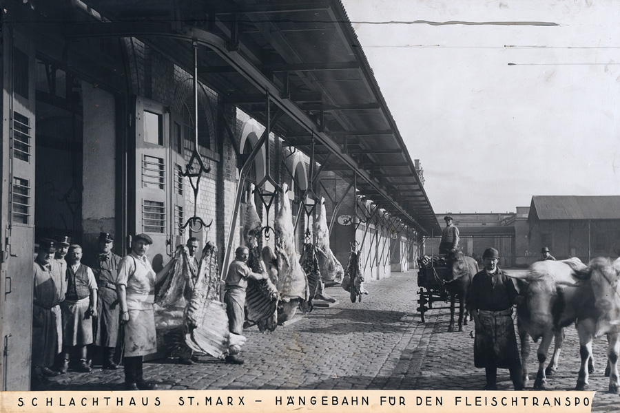 Viehmarktgasse 5-7, St. Marx, Schlachthof St. Marx, Luftbahn (Hängebahn) für den Fleischtransport Viehmarktgasse 5-7, St. Marx, Schlachthof St. Marx, Luftbahn (Hängebahn) für den Fleischtransport