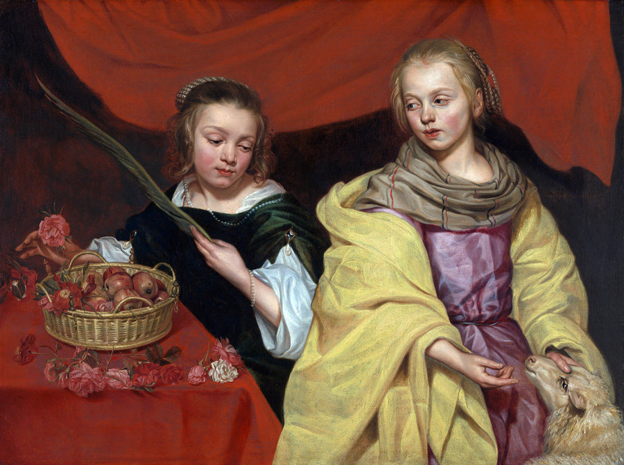 Michaelina Wautier, Zwei Mädchen als hl. Agnes und hl. Dorothea © Königliches Museum Michaelina Wautier, Zwei Mädchen als hl. Agnes und hl. Dorothea © Königliches Museum