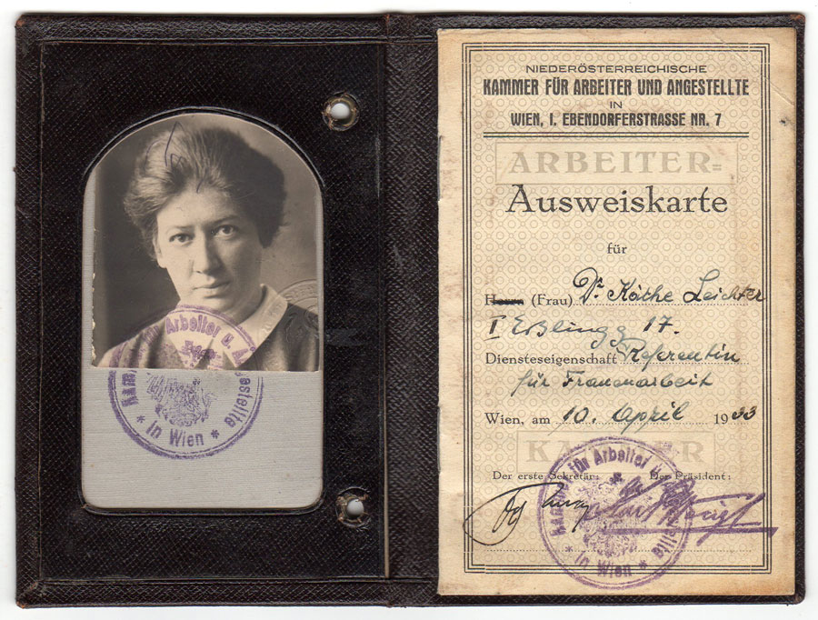 Ausweiskarte von Käthe Leichter   © Institut für Historische Sozialforschung