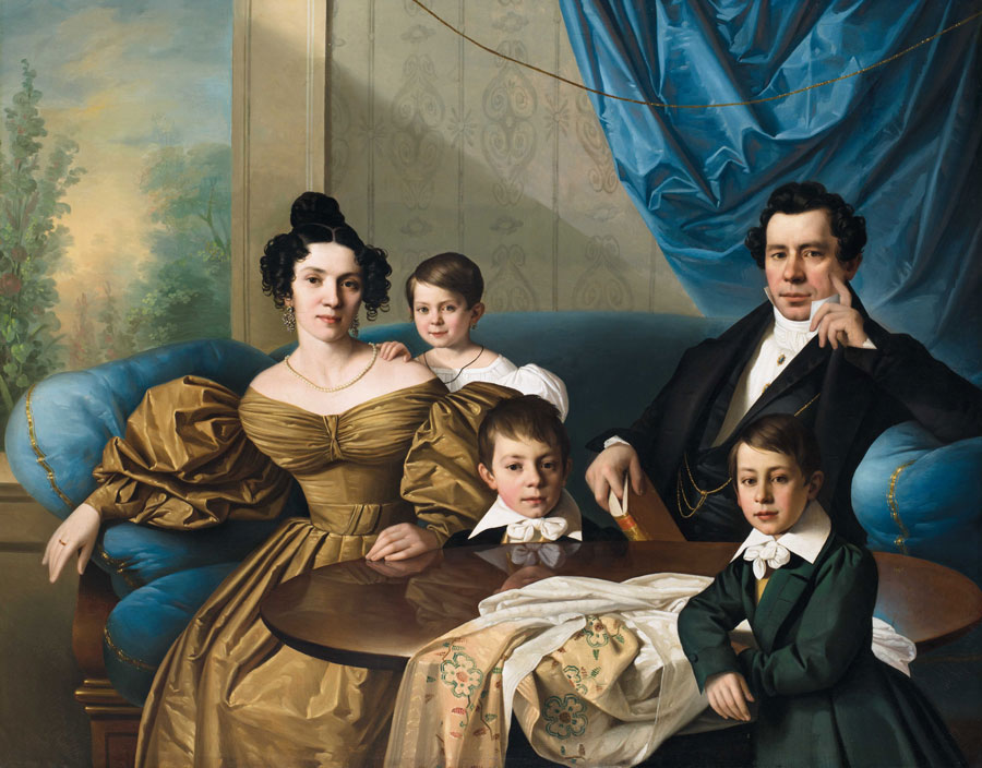  Jožef Tominc, Die Familie des Dr. Frušić, vor 1835  © Nationalgalerie Sloweniens, Ljubljana 