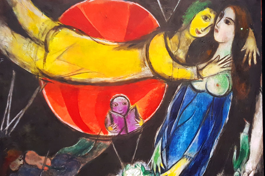 Marc Chagall, Die rote Sonne, 1949, Detail