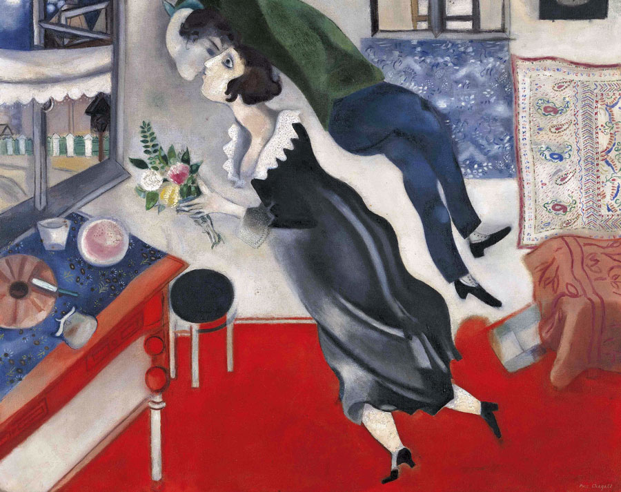 Marc Chagall Der Geburtstag (Detail), 1923 AOKI Holdings © Bildrecht, Wien 2024 Foto: AOKI Holdings