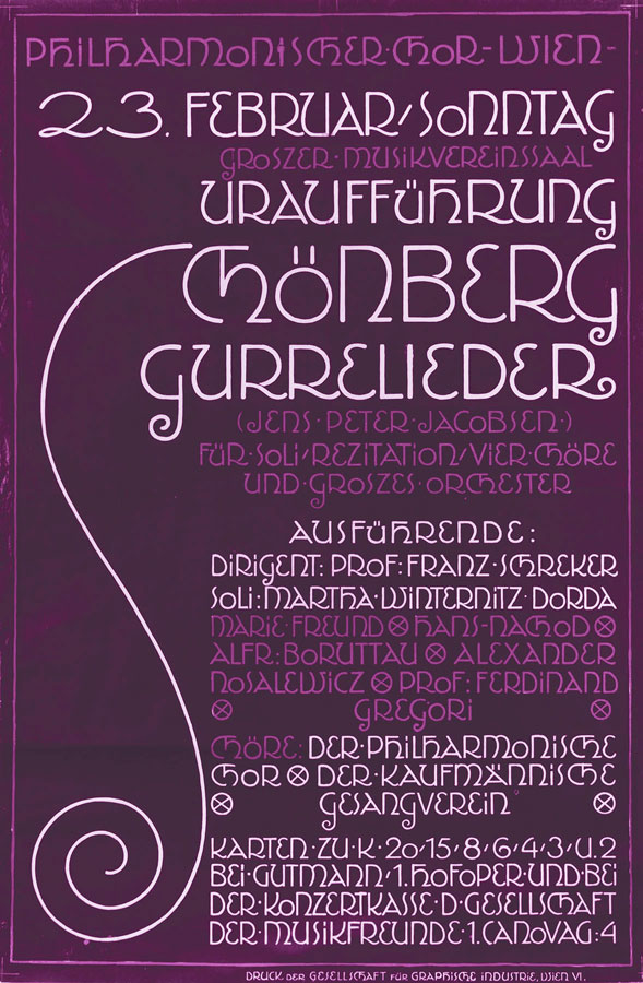 Arnold Schönberg: Gurre-Lieder Uraufführung, 1913 © Arnold Schönberg Center, Wien