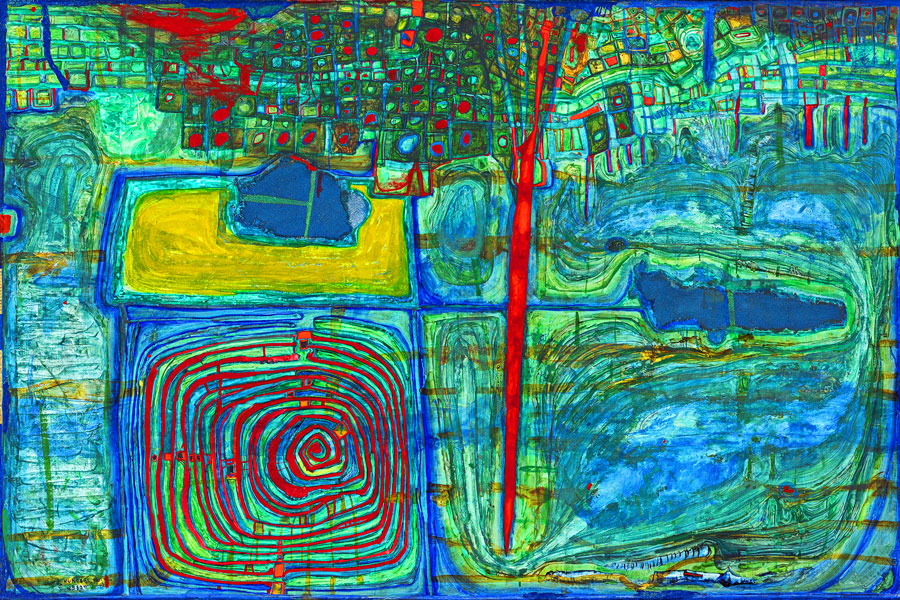 Friedensreich Hundertwasser: 313 Du soleil pour ceux qui pleurent en campagne, 1957 / 1959